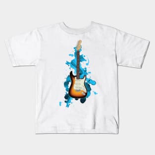 S-Style Electric Guitar Sunburst Color Kids T-Shirt